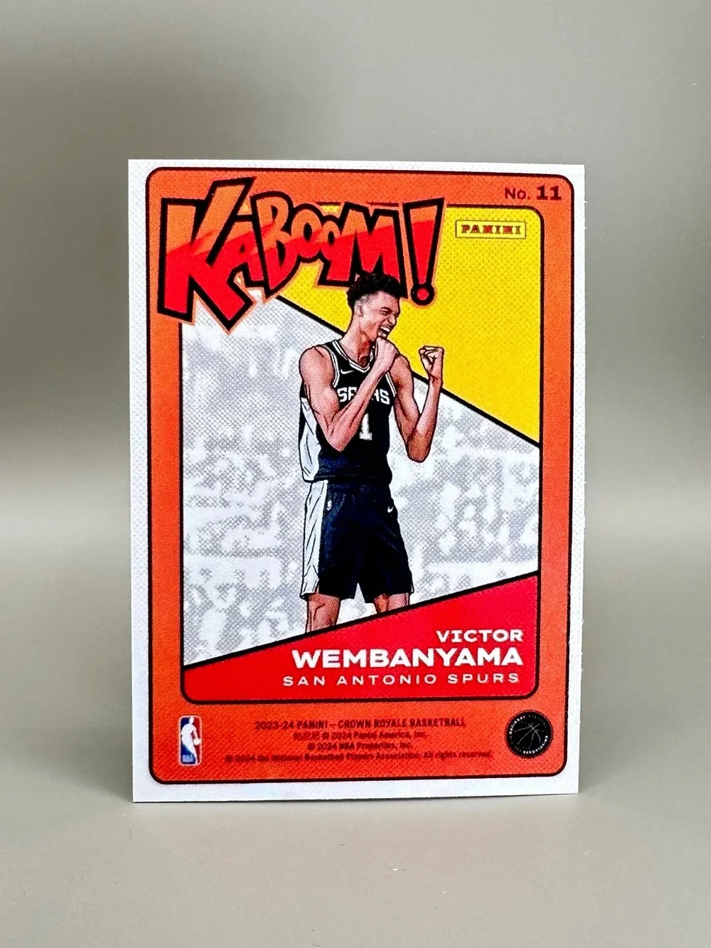 Victor Wembanyama Rookie Panini Kaboom #11 Novelty Basketball Card.